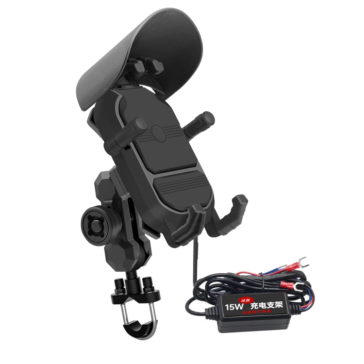 WUPP CS-1848B2 15W Motorcycle Wireless Fast Charging Phone Navigation Holder, Style:Handlebars - Holder by WUPP | Online Shopping UK | buy2fix