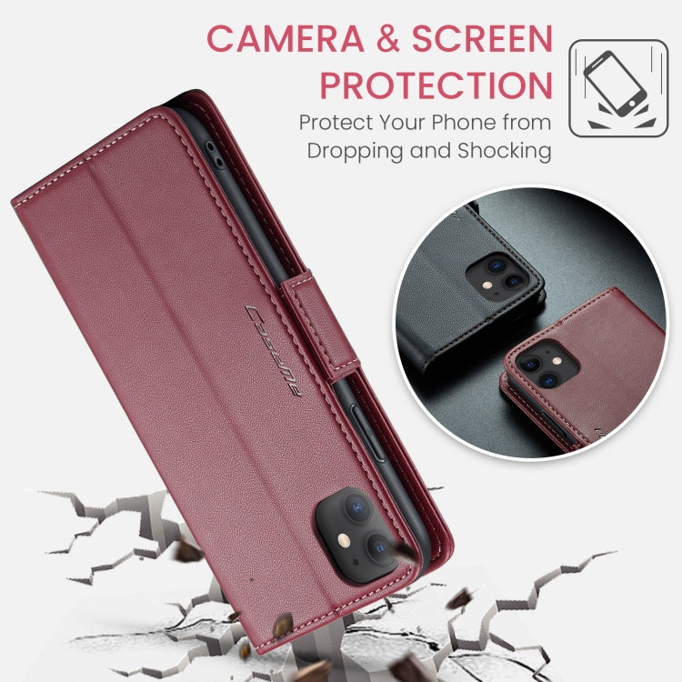 For iPhone 11 CaseMe 023 Butterfly Buckle Litchi Texture RFID Anti-theft Leather Phone Case(Wine Red) - iPhone 11 Cases by CaseMe | Online Shopping UK | buy2fix