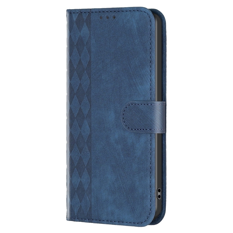 For Xiaomi Redmi 12C Plaid Embossed Leather Phone Case(Blue) - Xiaomi Cases by buy2fix | Online Shopping UK | buy2fix