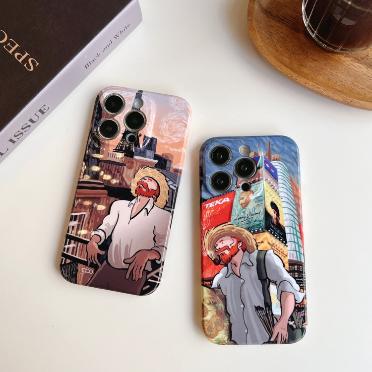 For iPhone 12 Pro Precise Hole Oil Painting Pattern PC Phone Case(Tobacco Pipe) - iPhone 12 / 12 Pro Cases by buy2fix | Online Shopping UK | buy2fix