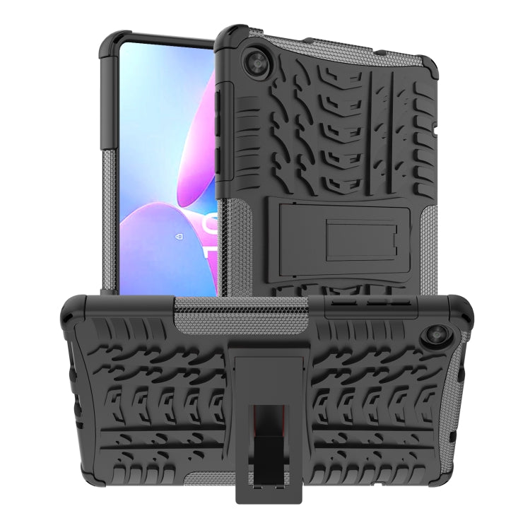 For Lenovo Tab M8 4th Gen Tire Texture TPU + PC Tablet Case with Holder(Black) - For Lenovo by buy2fix | Online Shopping UK | buy2fix