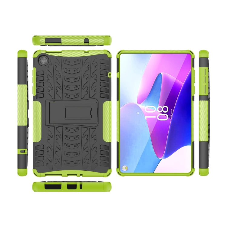 For Lenovo Tab M8 4th Gen Tire Texture TPU + PC Tablet Case with Holder(Green) - For Lenovo by buy2fix | Online Shopping UK | buy2fix