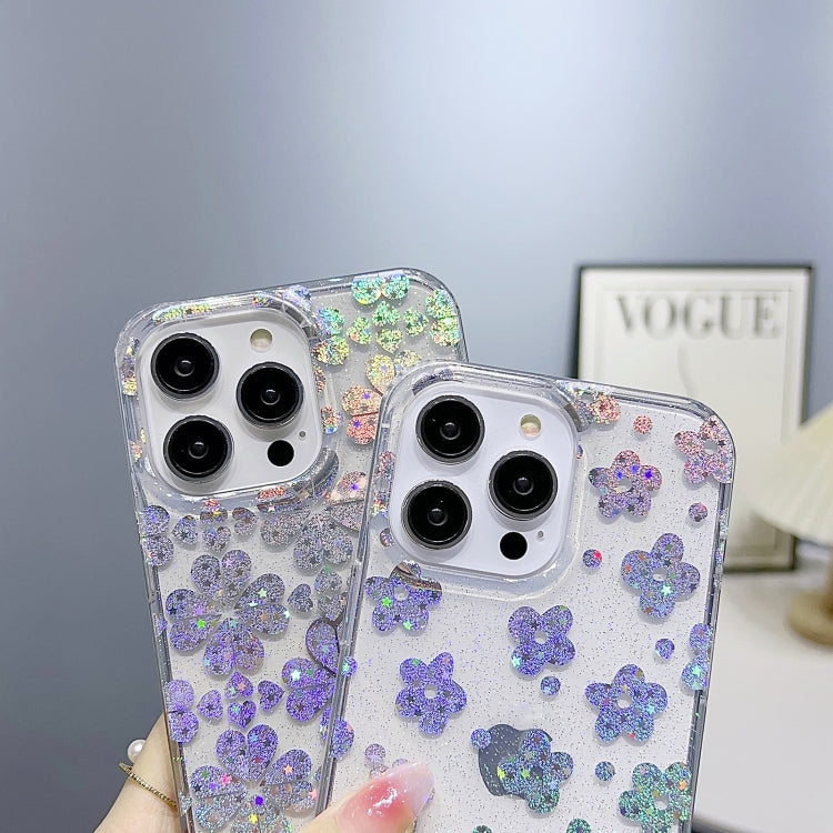 For iPhone 14 Little Star Series Glitter Powder TPU Phone Case(Pentangle) - iPhone 14 Cases by buy2fix | Online Shopping UK | buy2fix