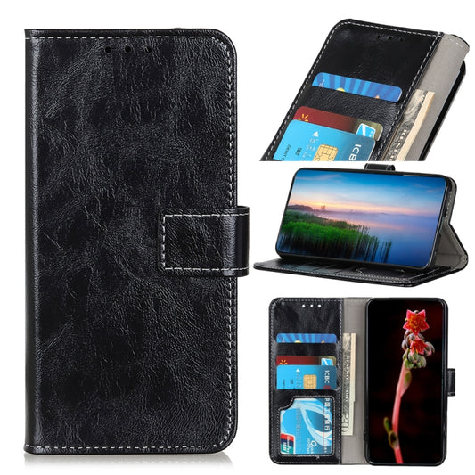 For Xiaomi Redmi 12 4G Retro Crazy Horse Texture Horizontal Flip Leather Phone Case(Black) - Xiaomi Cases by buy2fix | Online Shopping UK | buy2fix