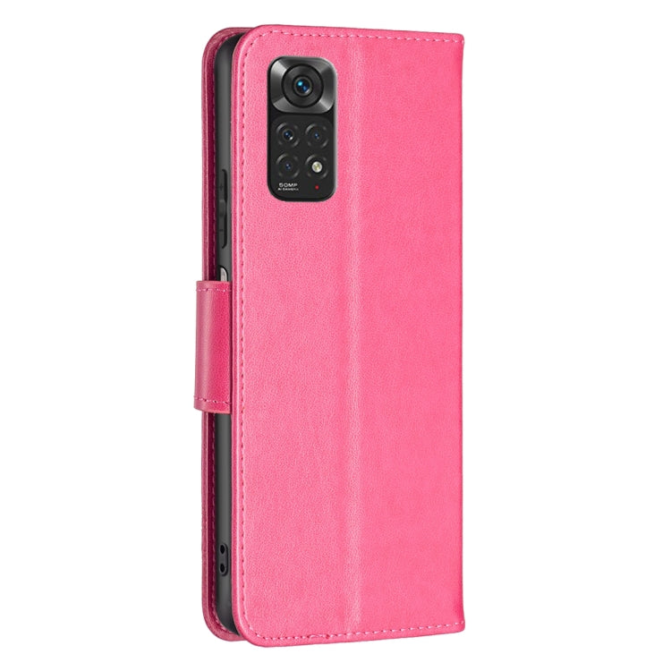 For Xiaomi Redmi Note 12S 4G / Note 11 Two Butterflies Embossing Leather Phone Case(Rose Red) - Xiaomi Cases by buy2fix | Online Shopping UK | buy2fix