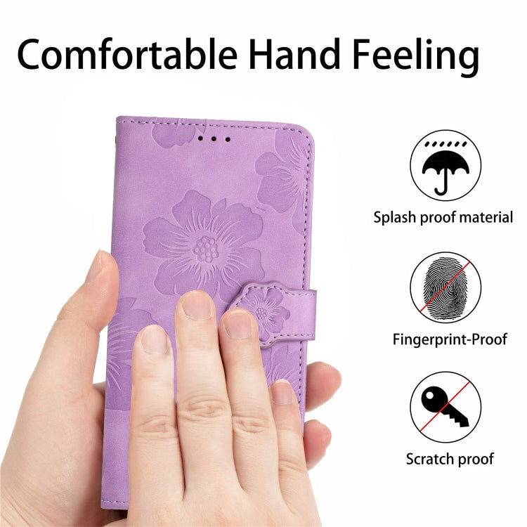 For Xiaomi 11T / 11T Pro Flower Embossing Pattern Leather Phone Case(Purple) - Xiaomi Cases by buy2fix | Online Shopping UK | buy2fix