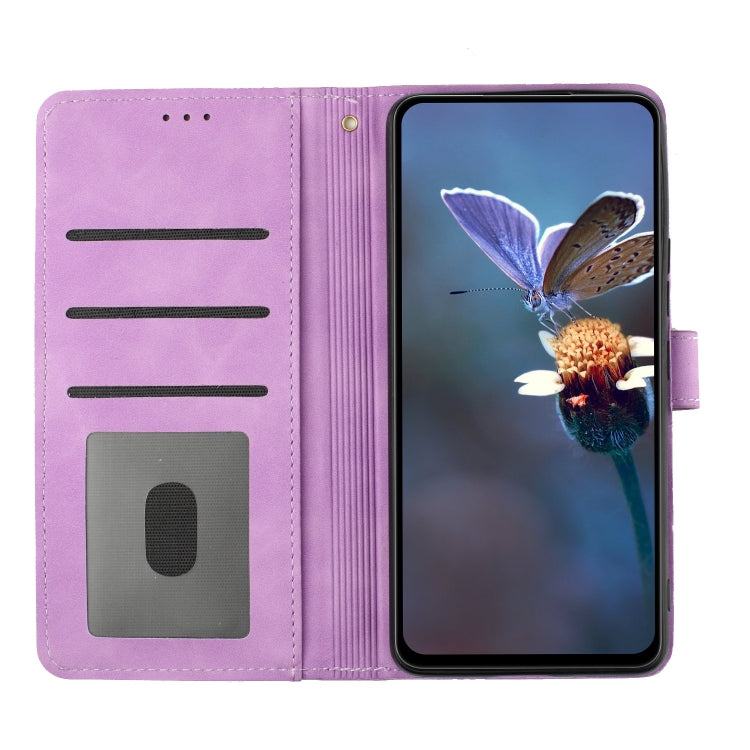 For Xiaomi 13 Flower Embossing Pattern Leather Phone Case(Purple) - 13 Cases by buy2fix | Online Shopping UK | buy2fix