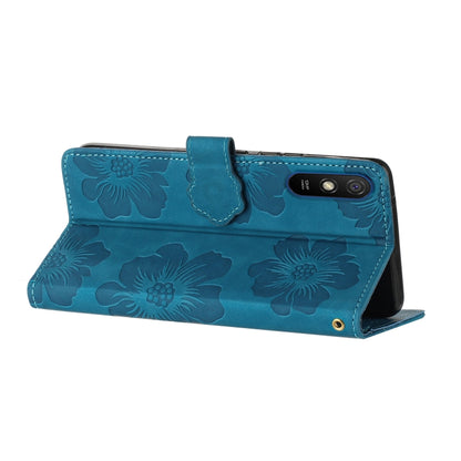 For Xiaomi Redmi 9A Flower Embossing Pattern Leather Phone Case(Blue) - Xiaomi Cases by buy2fix | Online Shopping UK | buy2fix