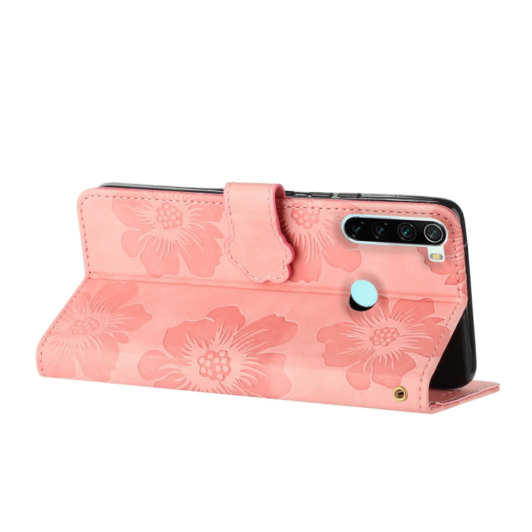 For Xiaomi Redmi Note 8T Flower Embossing Pattern Leather Phone Case(Pink) - Xiaomi Cases by buy2fix | Online Shopping UK | buy2fix