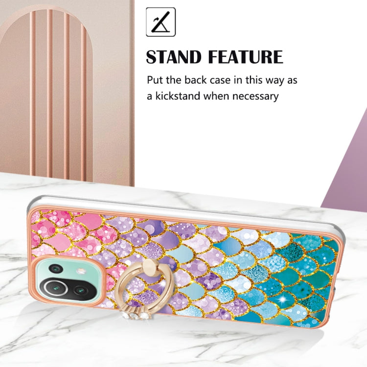 For Xiaomi Mi 11 Lite Electroplating IMD TPU Phone Case with Ring(Colorful Scales) - Xiaomi Cases by buy2fix | Online Shopping UK | buy2fix