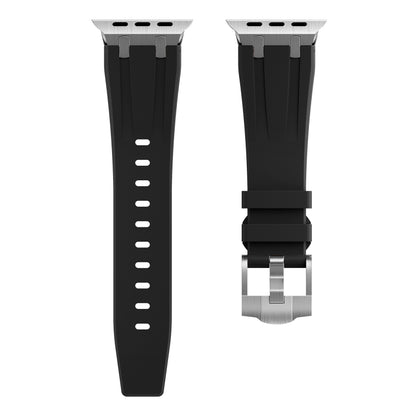 AP Silicone Watch Band For Apple Watch SE 2022 40mm(Silver Black) - Watch Bands by buy2fix | Online Shopping UK | buy2fix
