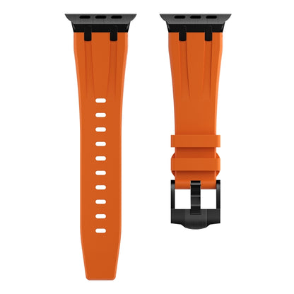 AP Silicone Watch Band For Apple Watch SE 2022 44mm(Black Orange) - Watch Bands by buy2fix | Online Shopping UK | buy2fix