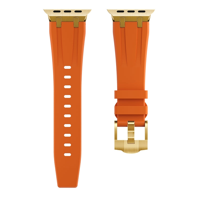 AP Silicone Watch Band For Apple Watch SE 2022 44mm(Gold Orange) - Watch Bands by buy2fix | Online Shopping UK | buy2fix