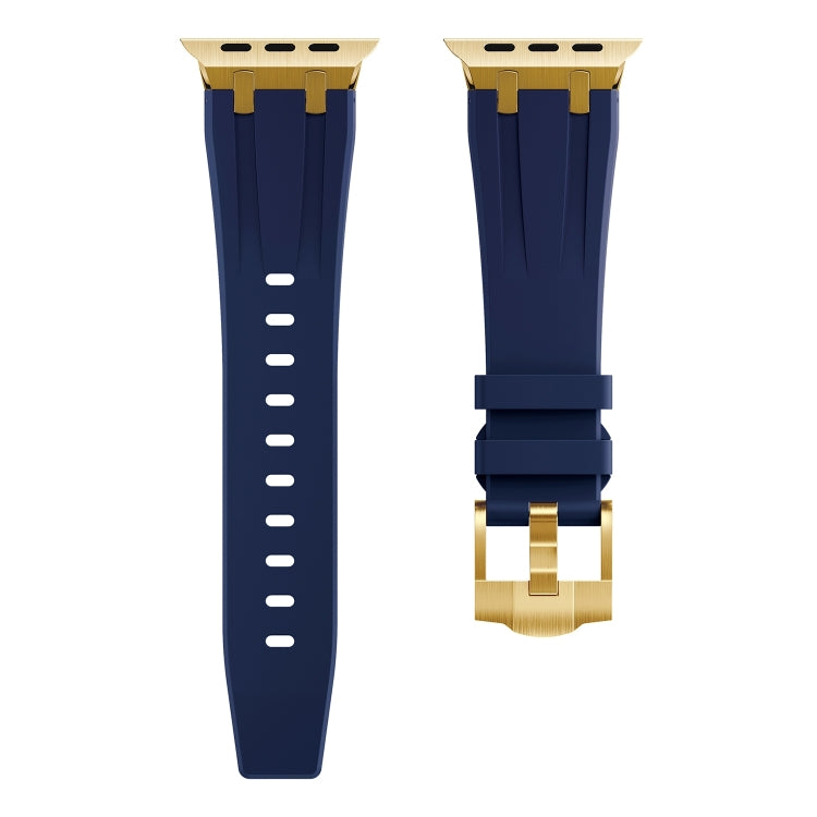 AP Silicone Watch Band For Apple Watch SE 2023 40mm(Gold Blue) - Watch Bands by buy2fix | Online Shopping UK | buy2fix