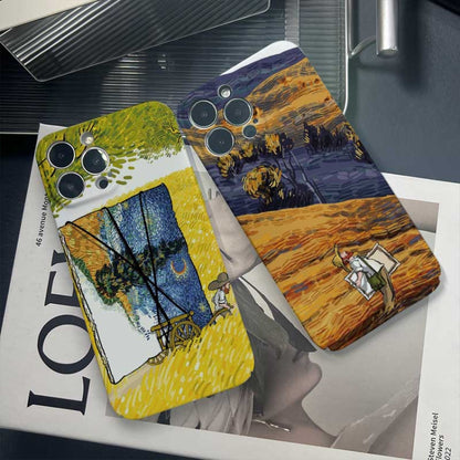 For iPhone 13 Pro Max Precise Hole Oil Painting Pattern PC Phone Case(Train) - iPhone 13 Pro Max Cases by buy2fix | Online Shopping UK | buy2fix