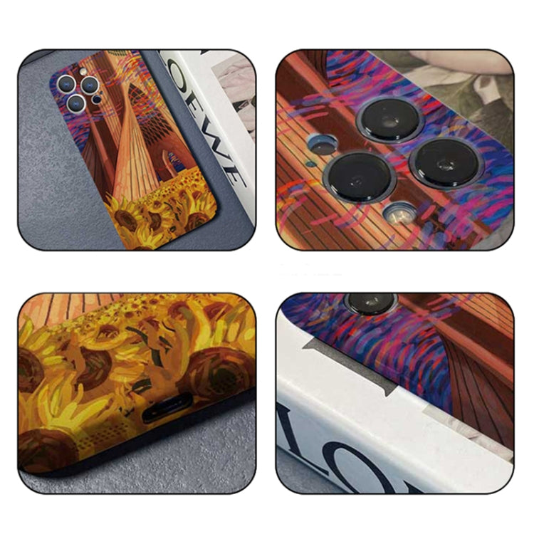 For iPhone 12 mini Precise Hole Oil Painting Pattern PC Phone Case(Architectural Painting) - iPhone 12 mini Cases by buy2fix | Online Shopping UK | buy2fix