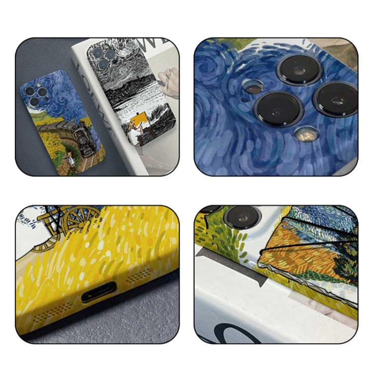 For iPhone SE 2022 / 2020 / 8 / 7 Precise Hole Oil Painting Pattern PC Phone Case(Train) - iPhone SE 2022 / 2020 / 8 / 7 Cases by buy2fix | Online Shopping UK | buy2fix