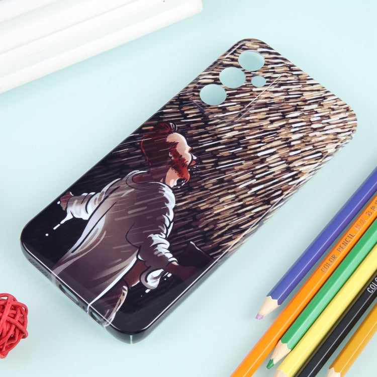 For Samsung Galaxy S23 5G Precise Hole Oil Painting Pattern PC Phone Case(Rain) - Galaxy S23 5G Cases by buy2fix | Online Shopping UK | buy2fix