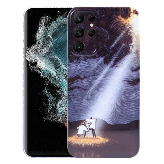 For Samsung Galaxy S22 Ultra 5G Precise Hole Oil Painting Pattern PC Phone Case(Shine) - Galaxy S22 Ultra 5G Cases by buy2fix | Online Shopping UK | buy2fix