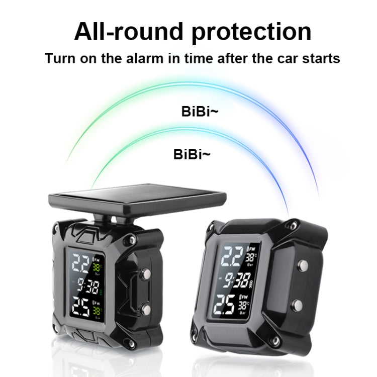 M9 Color Screen Motorcycle Solar Wireless Tire Pressure Monitor With M10 Fixed Mount - Electrical System by buy2fix | Online Shopping UK | buy2fix