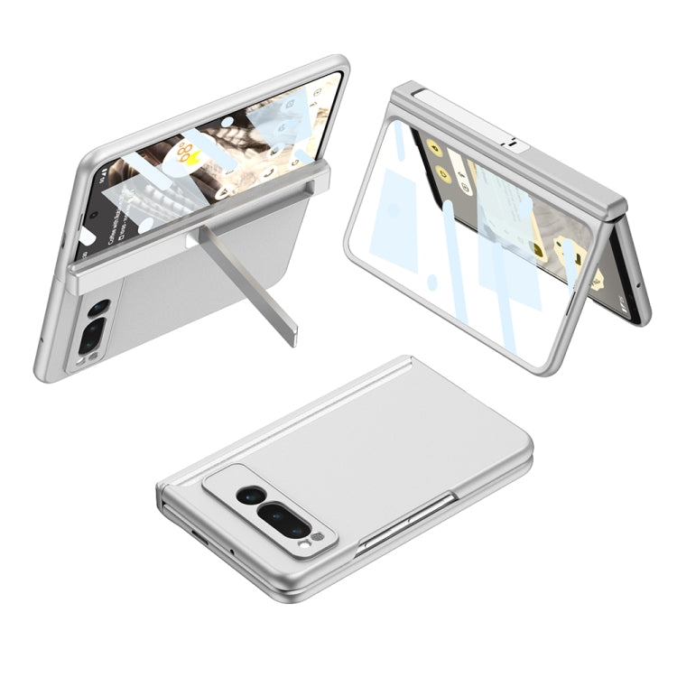 For Google Pixel Fold GKK Integrated Fold Hinge Full Coverage Phone Case with Holder(White) - Google Cases by GKK | Online Shopping UK | buy2fix