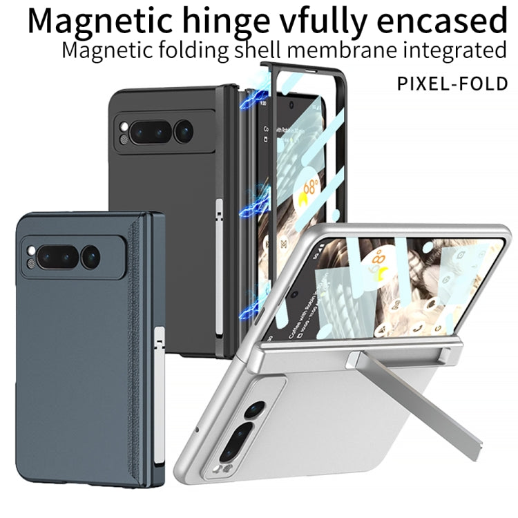 For Google Pixel Fold GKK Integrated Fold Hinge Full Coverage Phone Case with Holder(Blue) - Google Cases by GKK | Online Shopping UK | buy2fix