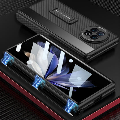 For vivo X Fold2 GKK Integrated Fold Hinge Leather Phone Case with Holder(Red) - vivo Cases by GKK | Online Shopping UK | buy2fix