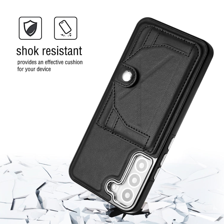 For Samsung Galaxy S22+ 5G Shockproof Leather Phone Case with Card Holder(Black) - Galaxy S22+ 5G Cases by buy2fix | Online Shopping UK | buy2fix