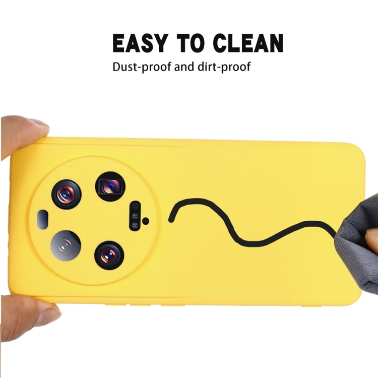 For Xiaomi 13 Ultra 5G Pure Color Liquid Silicone Shockproof Phone Case(Yellow) - 13 Ultra Cases by buy2fix | Online Shopping UK | buy2fix