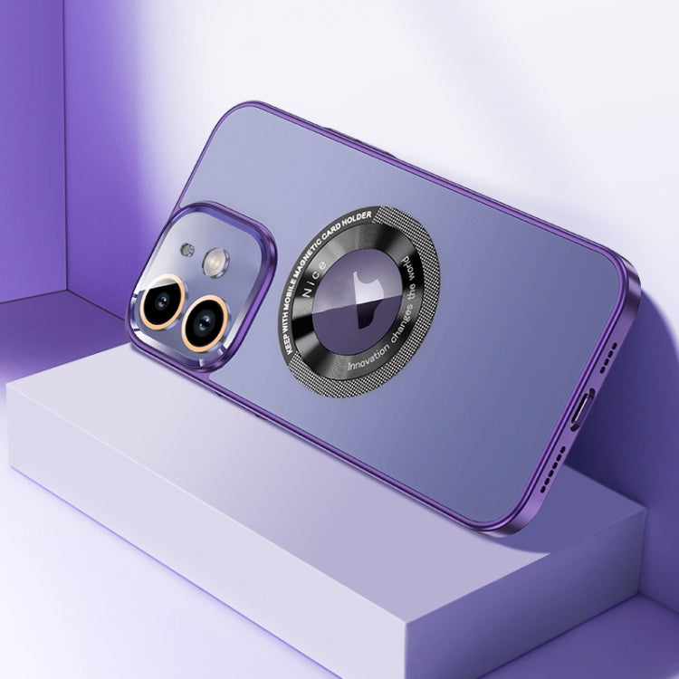 For iPhone 12 CD Texture MagSafe Magnetic Phone Case(Dark Purple) - iPhone 12 / 12 Pro Cases by buy2fix | Online Shopping UK | buy2fix