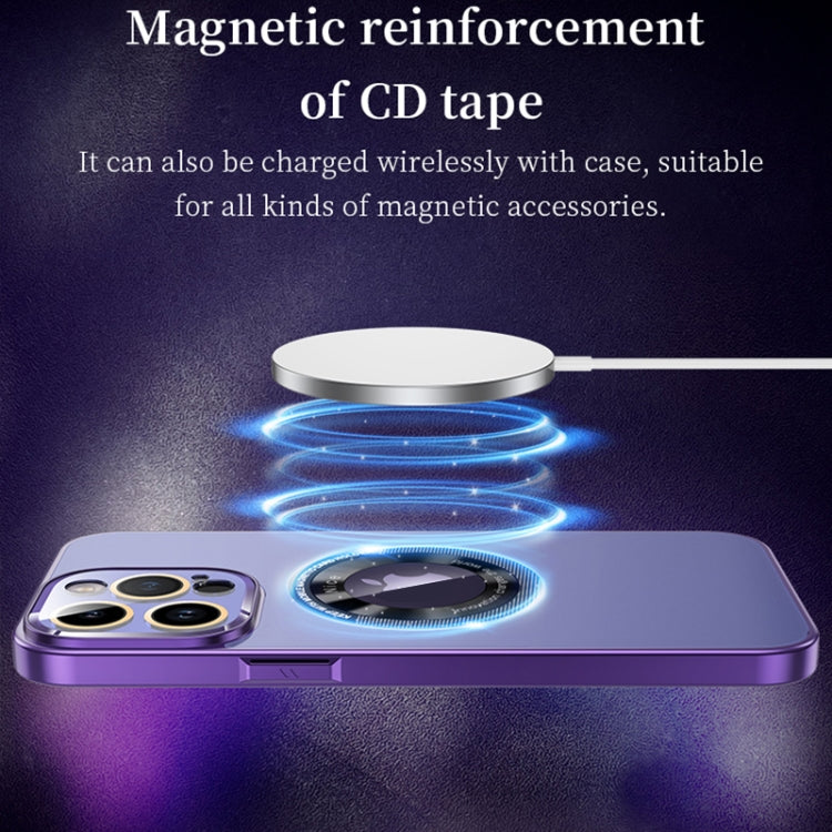 For iPhone 12 Pro CD Texture MagSafe Magnetic Phone Case(Dark Purple) - iPhone 12 / 12 Pro Cases by buy2fix | Online Shopping UK | buy2fix