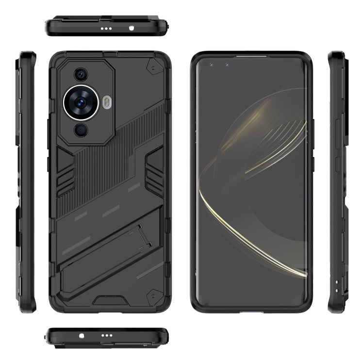 For Huawei nova 11 Pro 4G Punk Armor 2 in 1 PC + TPU Phone Case with Holder(Black) - Huawei Cases by buy2fix | Online Shopping UK | buy2fix