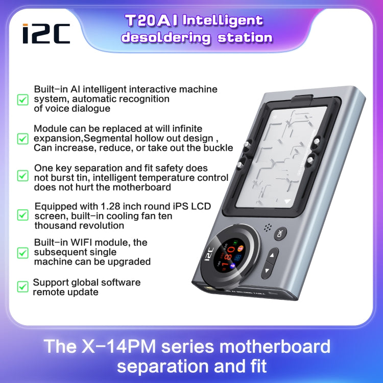 i2C T20 Intelligent Motherboard Middle Layered Heating Platform For iPhone X-13 Series, Plug:US - Repair Platform by i2C | Online Shopping UK | buy2fix