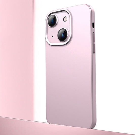 For iPhone 14 Frosted Metal Material Phone Case with Lens Protection(Pink) - iPhone 14 Cases by buy2fix | Online Shopping UK | buy2fix