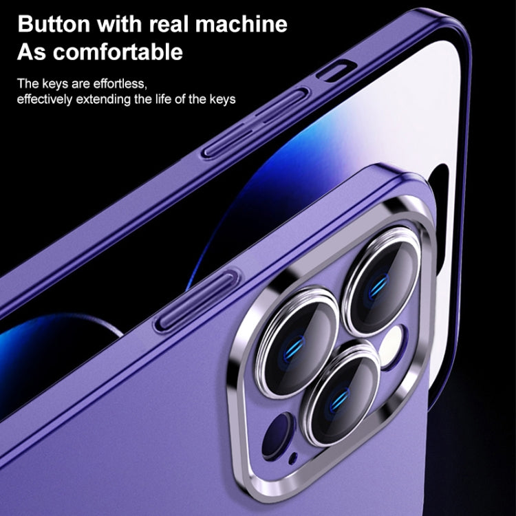 For iPhone 14 Frosted Metal Material Phone Case with Lens Protection(White) - iPhone 14 Cases by buy2fix | Online Shopping UK | buy2fix
