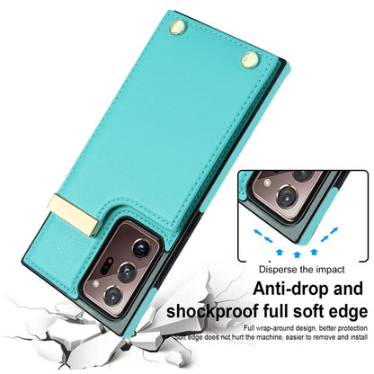 For Samsung Galaxy Note20 Ultra Metal Buckle Card Slots Phone Case(Green) - Galaxy Note20 Ultra Cases by buy2fix | Online Shopping UK | buy2fix
