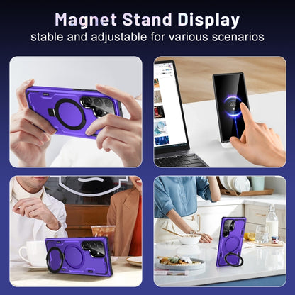 For Samsung Galaxy S23 5G Patronus MagSafe Magnetic Holder Phone Case(Purple) - Galaxy S23 5G Cases by buy2fix | Online Shopping UK | buy2fix