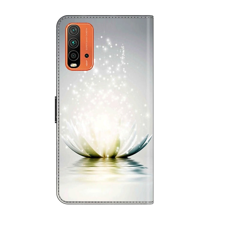 For Xiaomi Redmi 9T Crystal 3D Shockproof Protective Leather Phone Case(Light Lotus) - Xiaomi Cases by buy2fix | Online Shopping UK | buy2fix