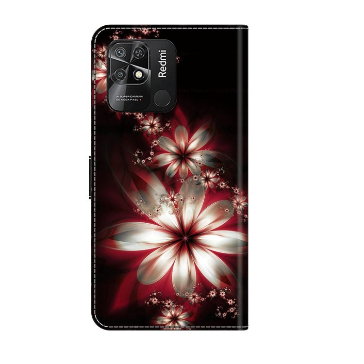 For Xiaomi Redmi 10C Crystal 3D Shockproof Protective Leather Phone Case(Fantastic Flower) - Xiaomi Cases by buy2fix | Online Shopping UK | buy2fix