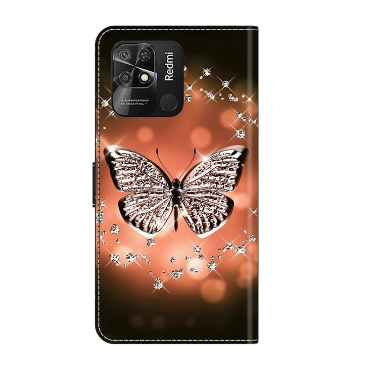 For Xiaomi Redmi 10C Crystal 3D Shockproof Protective Leather Phone Case(Crystal Butterfly) - Xiaomi Cases by buy2fix | Online Shopping UK | buy2fix