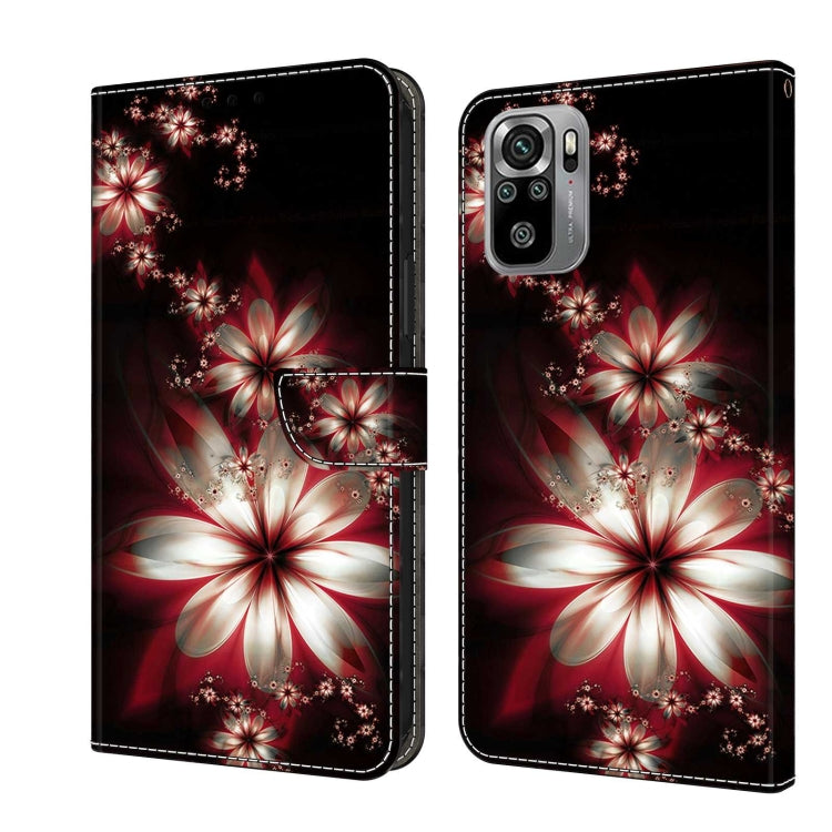 For Xiaomi Redmi Note 10 4G Crystal 3D Shockproof Protective Leather Phone Case(Fantastic Flower) - Xiaomi Cases by buy2fix | Online Shopping UK | buy2fix