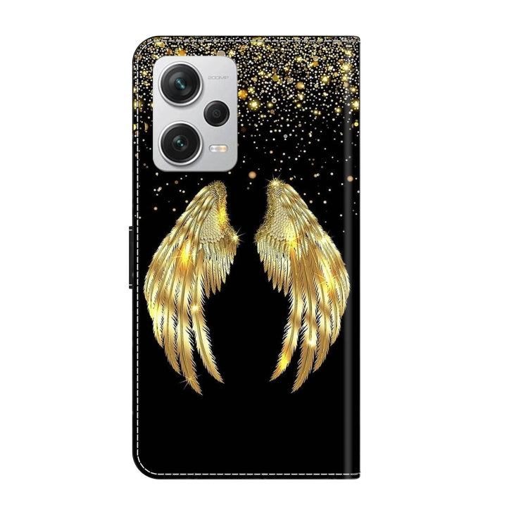 For Xiaomi Redmi Note 12 Pro+ Crystal 3D Shockproof Protective Leather Phone Case(Golden Wings) - Xiaomi Cases by buy2fix | Online Shopping UK | buy2fix