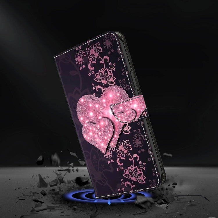 For Xiaomi Redmi Note 12 4G Crystal 3D Shockproof Protective Leather Phone Case(Lace Love) - Xiaomi Cases by buy2fix | Online Shopping UK | buy2fix