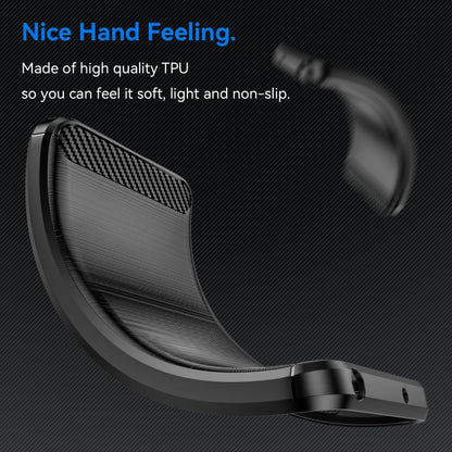 For Xiaomi Redmi 12 Brushed Texture Carbon Fiber TPU Phone Case(Black) - Xiaomi Cases by buy2fix | Online Shopping UK | buy2fix