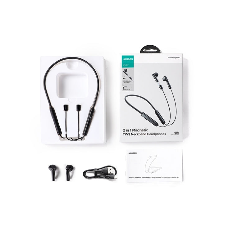 JOYROOM JR-DS1 Magnetic True Wireless Neckband Earphone(Black) - Neck-mounted Earphone by JOYROOM | Online Shopping UK | buy2fix