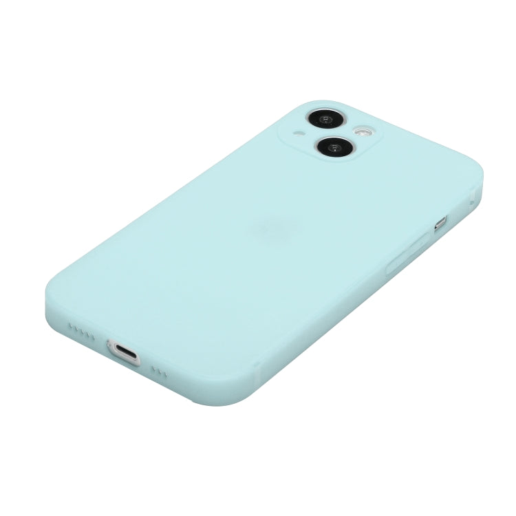 For iPhone 15 Straight Edge Solid Color TPU Shockproof Phone Case(Light Cyan) - iPhone 15 Cases by buy2fix | Online Shopping UK | buy2fix