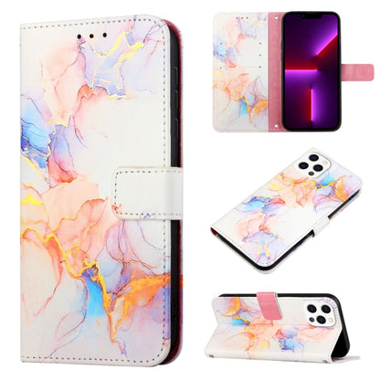 For iPhone 15 Pro PT003 Marble Pattern Flip Leather Phone Case(Galaxy Marble White LS004) - iPhone 15 Pro Cases by buy2fix | Online Shopping UK | buy2fix