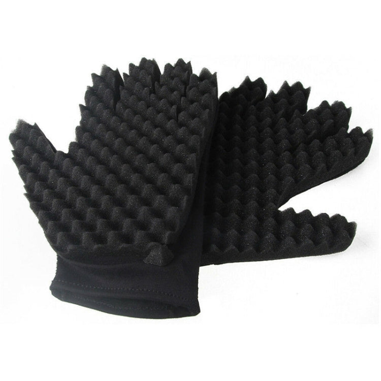 4 PCS Sponge Wipe Black Hair Styling Gloves(Double-Sided) - Hair Trimmer by buy2fix | Online Shopping UK | buy2fix