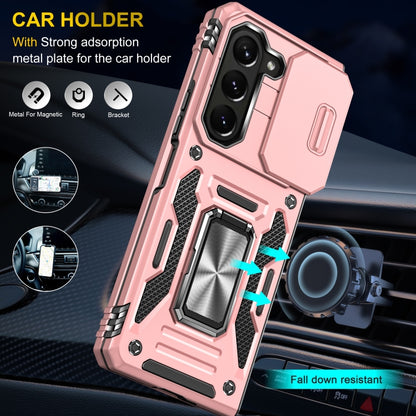 For Samsung Galaxy Z Fold5 5G Armor PC + TPU Camera Shield Phone Case(Rose Gold) - Galaxy Z Fold5 Cases by buy2fix | Online Shopping UK | buy2fix