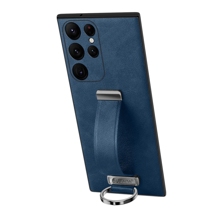 For Samsung Galaxy S23 Ultra 5G SULADA PC + Leather Texture Skin Feel Shockproof Phone Case(Blue) - Galaxy S23 Ultra 5G Cases by SULADA | Online Shopping UK | buy2fix